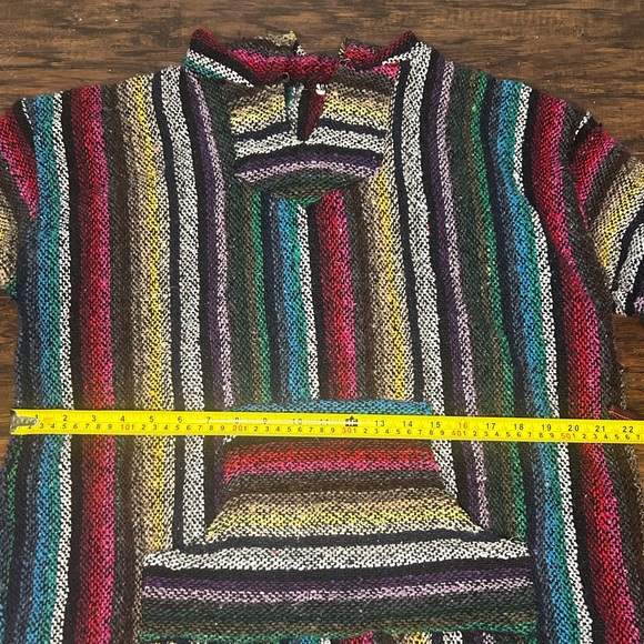 Mexican Baja Jacket Beach Surfer Pullover Hoodie (Drug Rug) Size Medium - Picture 4 of 4